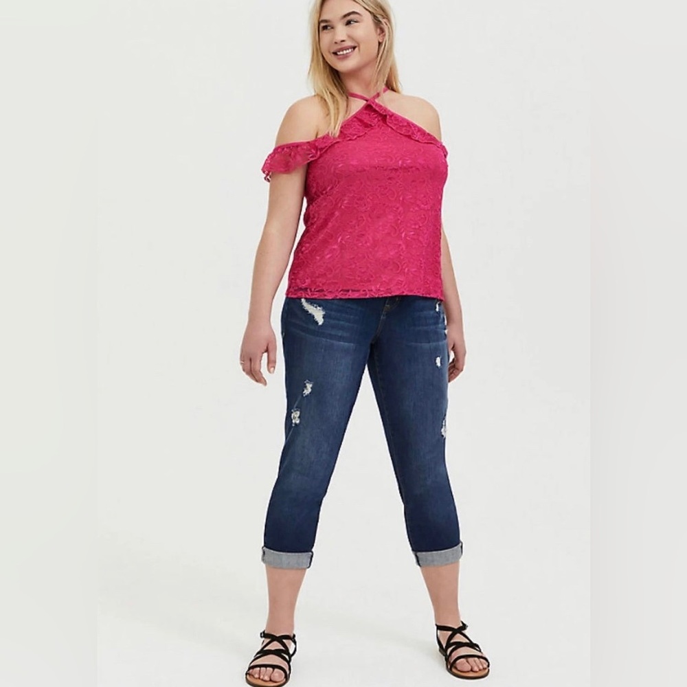 NWT Candy Pink Ruffle Top - Picture 2 of 9